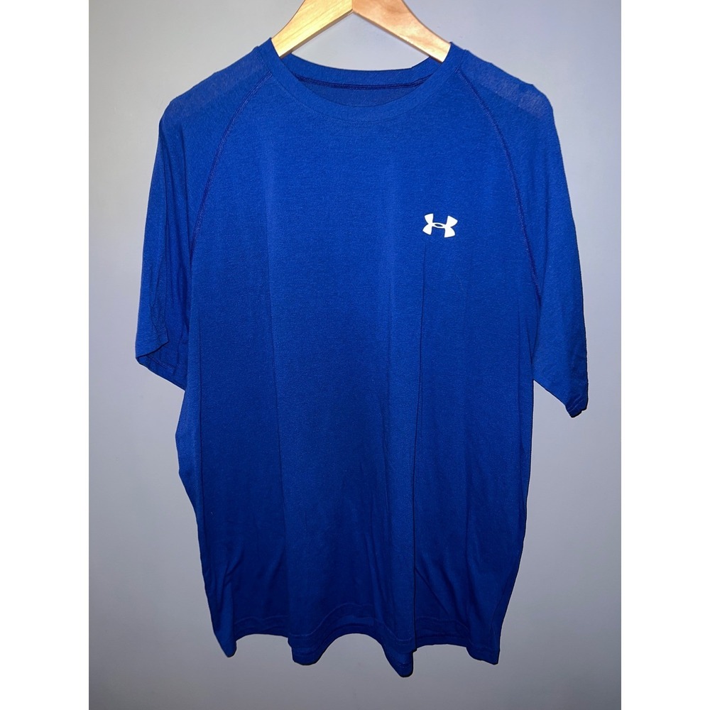 Under Armour Mens HeatGear Loose Fit Short Sleeve Training Shirt Royal Blue LG